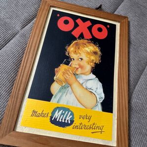 木製 額装 2個セット OXO ミルク キューブ 絵画