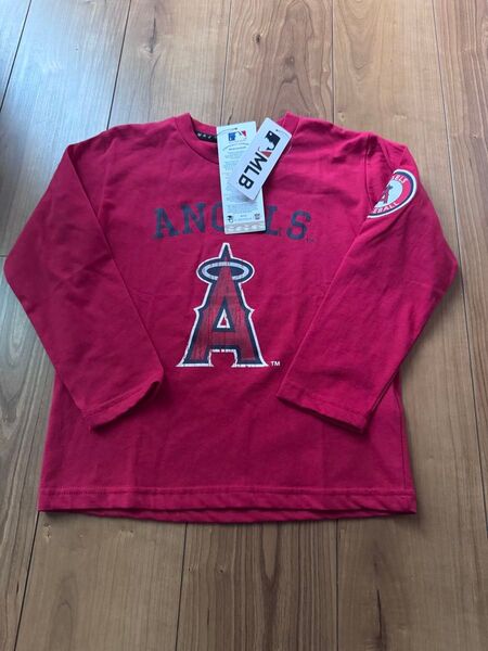【新品】MLB エンゼルス キッズ 長袖 Tシャツ 赤色 サイズ130