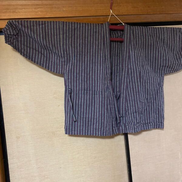 ハンドメイド うわっばり 昭和の木綿紬反物から作成 プレゼントにも