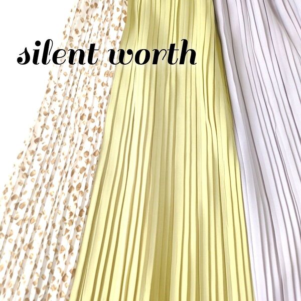 【silent worth サイレントワース】プリーツスカート マルチカラー ウエストゴム ロングスカート