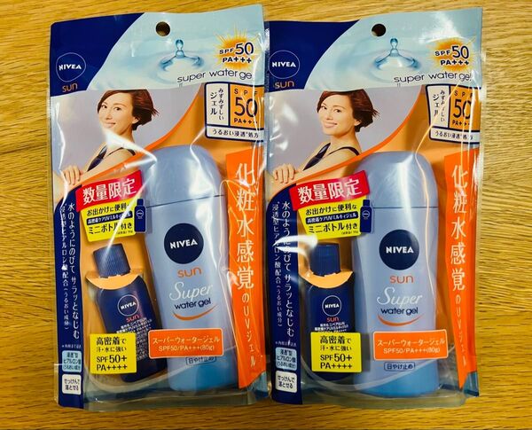 ニベア スーパーウォータージェル 日焼け止め SPF50 PA+++ アクアUVミルキィジェルミニボトル