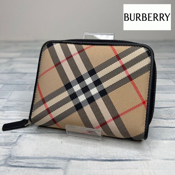 45 美品 BURBERRY バーバリー 二つ折り財布 折り財布