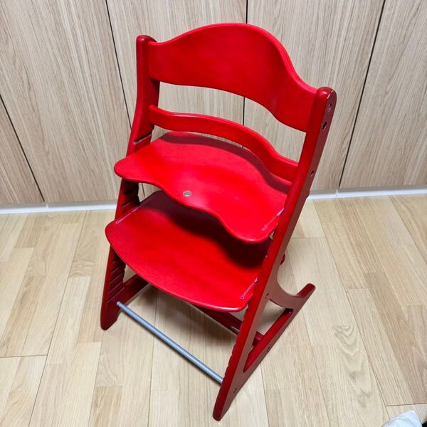【美品】大和屋 やまとや すくすくチェアプラス レッド 子どもから大人まで