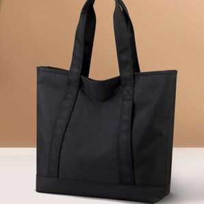 トートバック シンプル黒ナイロン 手提げ ショルダー 丈夫なつくり 雨に強い