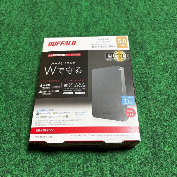 BUFFALO 外付けHDD 5TB HD-PGF5.0U3-GBKA