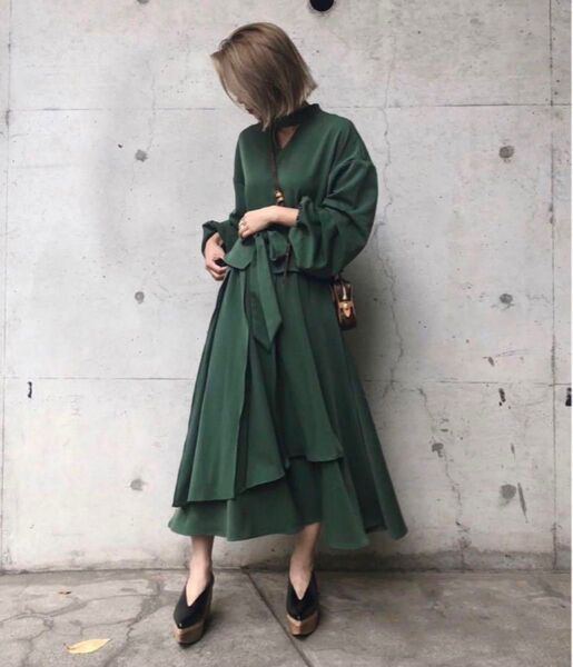 Ameri / BALLOON SLEEVE DIMENSIONAL DRESS ドレス ワンピース