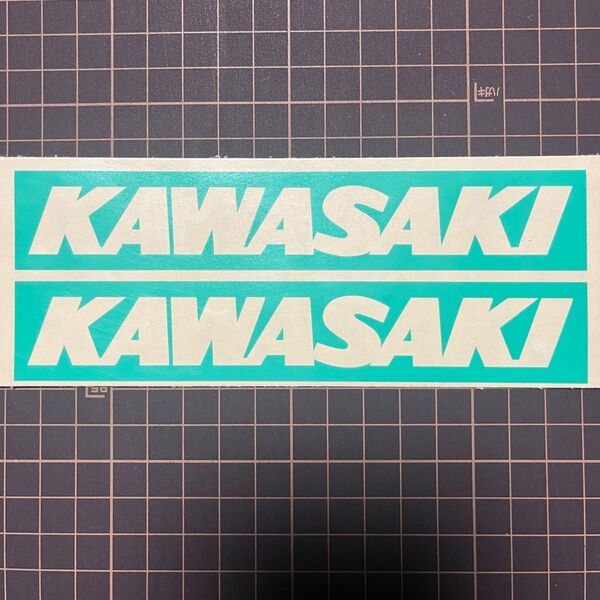 KAWASAKI マスキングシート 2枚セット 太字 転写シート付き 旧車 塗装 カワサキ 苗字 ステッカー