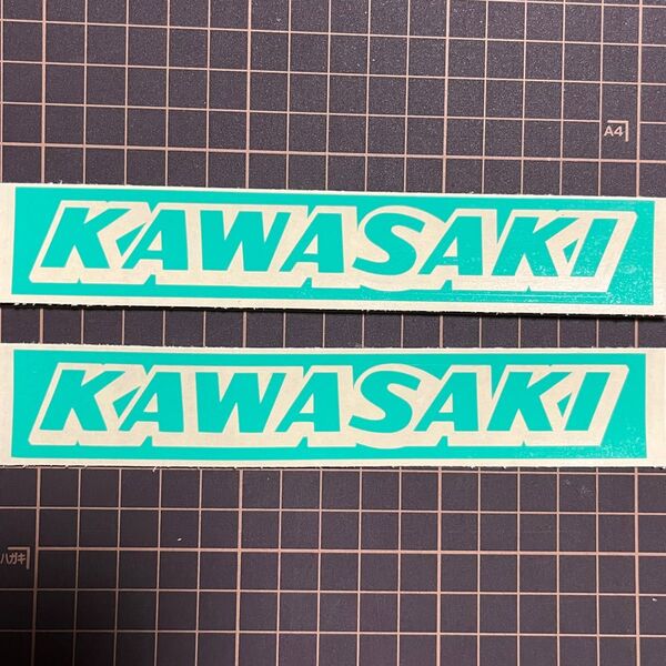 KAWASAKI マスキングシート 2枚セット 影 転写シート有 旧車 塗装 カワサキ 苗字 ステッカー