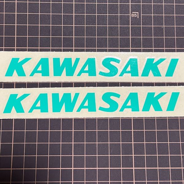 KAWASAKI マスキングシート 2枚セット 転写シート付き 旧車 塗装 カワサキ 苗字 ステッカー 2