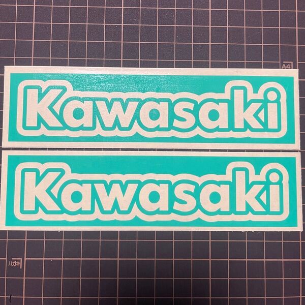 KAWASAKI マスキングシート 2枚セット 転写シート付き 旧車 塗装 カワサキ 苗字 ステッカー