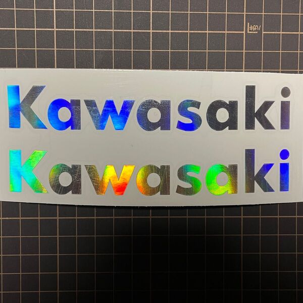 Kawasaki カワサキ カッティングステッカー ホログラム 2枚セット 旧車 RACING