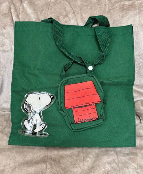 新品未使用 SNOOPY スヌーピー ミニポーチ付きトートバッグ 非売品