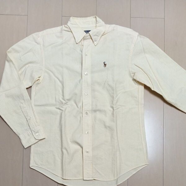 ポロ ラルフローレン Ralph Lauren ボタンダウン 長袖 シャツ ストライプ 160 M S 黄色 イエロー トップス