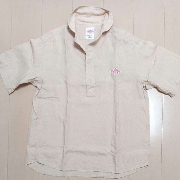 定価16,500円 リネン100% DANTON ダントン 半袖シャツ プルオーバー ベージュ 40 夏