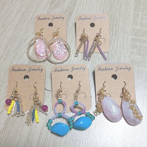 ハンドメイド ピアス 5点セット まとめ売り ks27