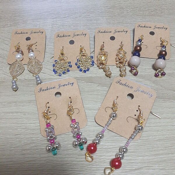 ハンドメイド ピアス 6点セット まとめ売り ks34