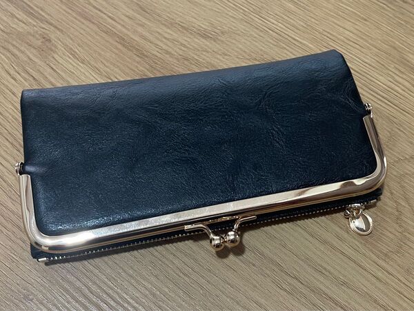 長財布 がま口 ファスナー ヴィンテージ ブラック 未使用品