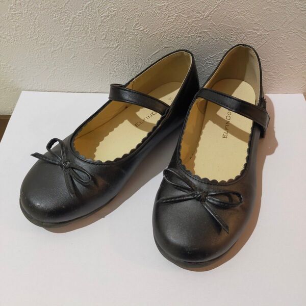 キッズシューズ21cm◇入学式や卒園式 黒いリボン付きフォーマルシューズ ローファー