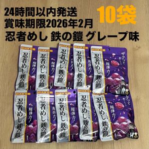 【賞味期限2026年2月】忍者めし 鉄の鎧 グレープ味 10袋 セット