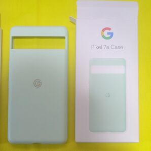 グーグルピクセル7a 純正シリコンケース グリーン系 中古