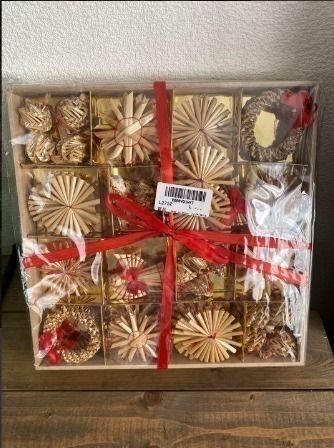 ストローオーナメント 飾り 56点 クリスマスツリー 北欧 ナチュラル