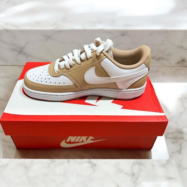 NIKE COURT VISION LO NN ベージュ/ホワイト 23cm 新品