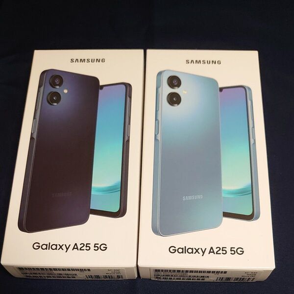 【docomo版 未開封品2台】Galaxy A25 5G スマートフォン Samsung ブラック&ブルー SC-53F