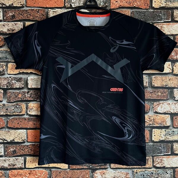 美品 asics aim-TRG Tシャツ ウェア スポーツ アシックス 半袖Tシャツ 黒 ブラック a-i-m アスリート 部活
