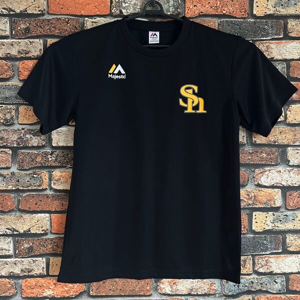 未着用 福岡 ソフトバンクホークス シャツ majestic ユニフォーム SoftBank HAWKS 野球 ベースボールシャツ