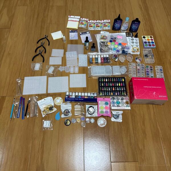 レジン ネイル 工作フルセット ネイルUVLED 200点以上セット