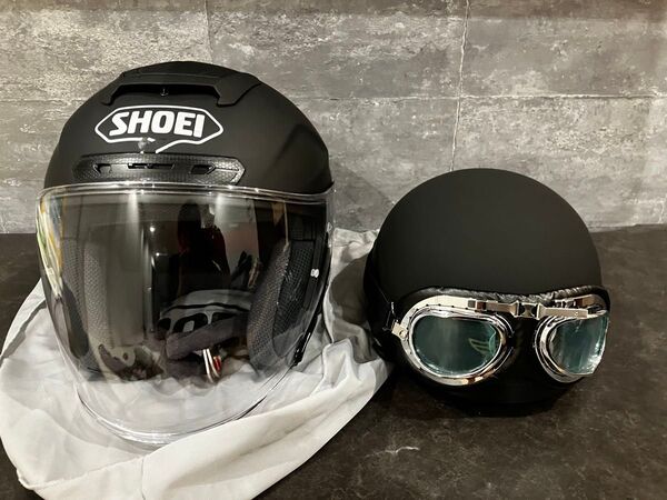【美品】SHOEI J-FORCE4 マットブラック Lサイズ+ハーフヘルメット