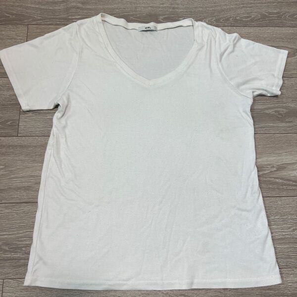 GRL グレイル ホワイト Vネック 半袖Tシャツ M