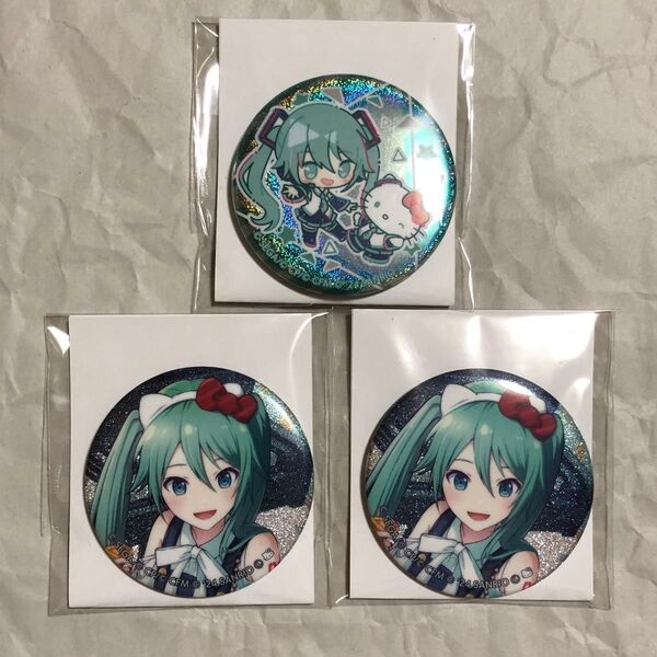 サンリオ プロセカ 缶バッジ 初音ミク ミニキャラ ホロ グリ缶