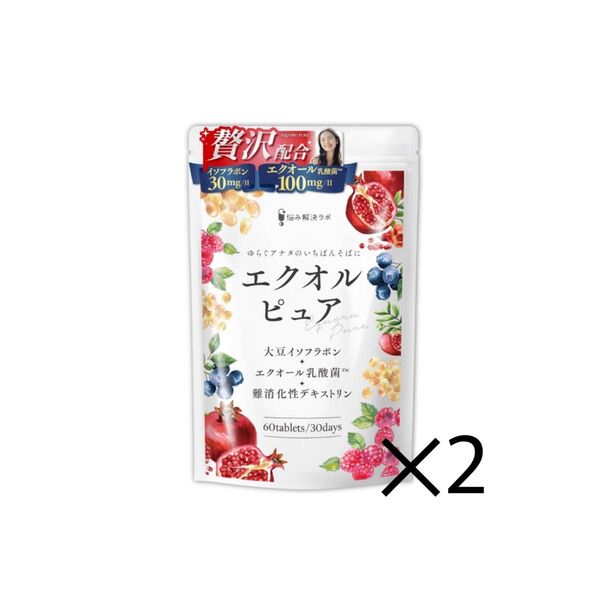 エクオルピュア エクオール 乳酸菌 100mg イソフラボン 2袋