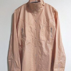 ★着用少なめ★FROHLICH フローリッチ 光沢のあるサーモンピンク色のジャケット ミセス レディース Lサイズ