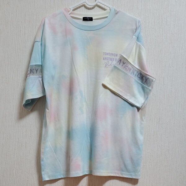 パステルカラー タイダイ柄 Tシャツ オーバーサイズ 160㎝