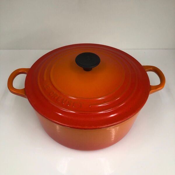 【両手鍋】LE CREUSET ココット ロンド オレンジ 両手鍋 3.3L 22cm
