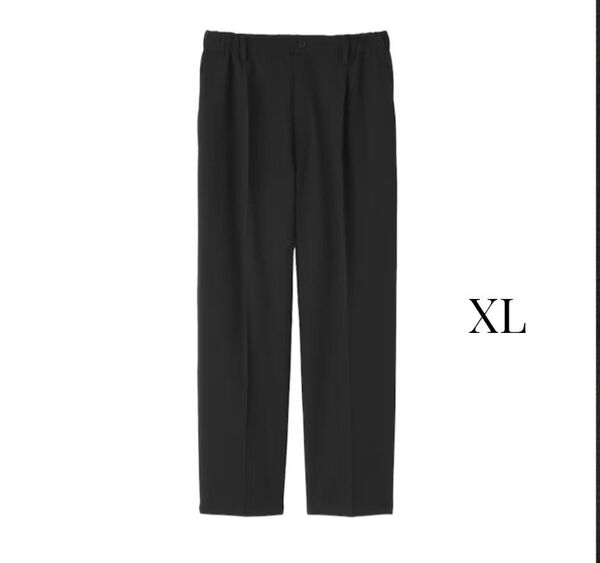 無印良品 風を通す ストレッチサッカー イージー テーパードパンツ 婦人 XL ブラック 黒 大きいサイズ 未使用