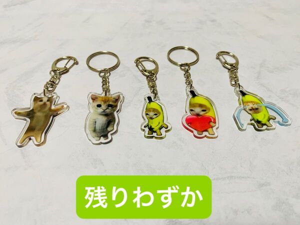 猫 ミーム アクリルキーホルダー 5点