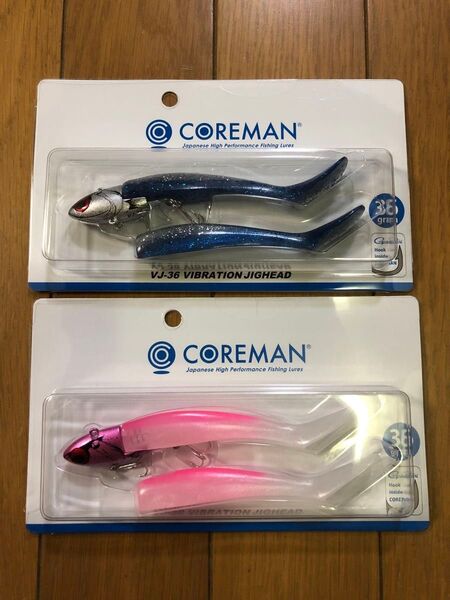『新品』2個セット コアマン VJ-36 バイブレーションジグヘッド マイワシ ピンクパール アルカリシャッド 110 36g