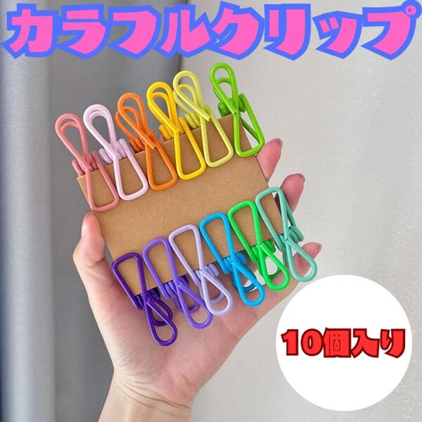 カラークリップ 10個セット お菓子 資料 ペーパー 紙 教科書