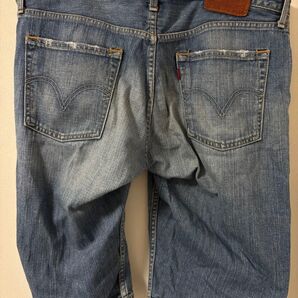 (503)Levi's デニムショートパンツ ダメージ加工 古着 w36 L14