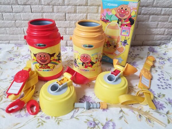 2点セット【 象印 】 アンパンマン水筒 保冷 ステンレスボトル ストロー 水筒 保育園 幼稚園 アンパンマン