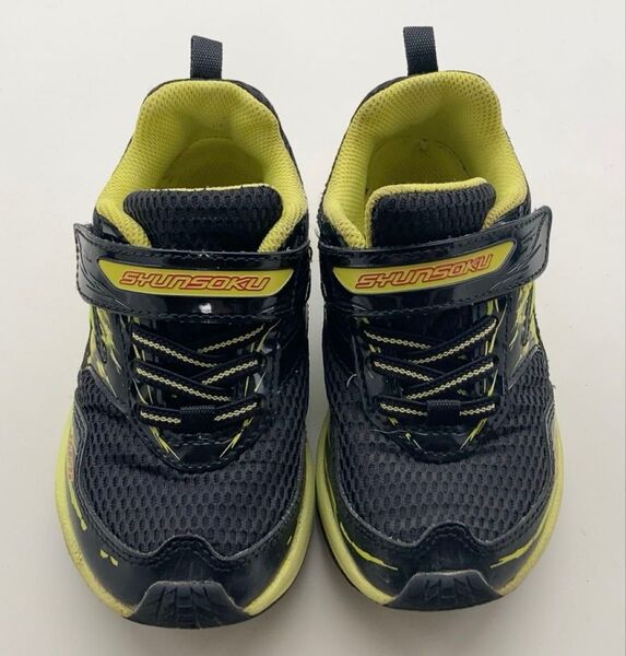 瞬足 キッズスニ-カ- 17.5cm ブラック イエロー