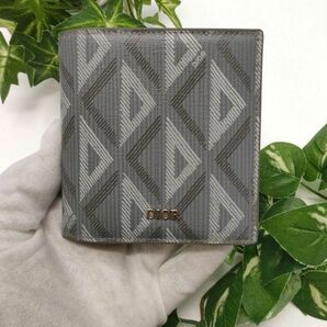 ディオール 二つ折り財布 バイフォールドウォレット CDダイヤモンド グレー