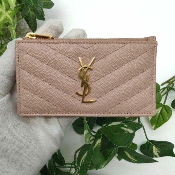 サンローラン フラグメントケース コインカードホルダー ピンク カサンドラ SAINT LAURENT