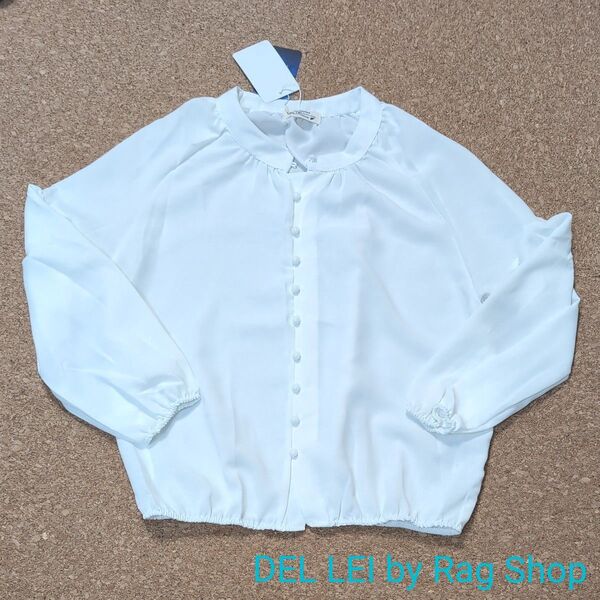 【新品タグ付き】DEL LEI by Rag Shop(デルレイ) 長袖ブラウス ホワイト Mサイズ 白色