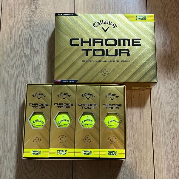 キャロウェイ クロムツアー CHROME TOUR TRIPLE TRACK 2ダース 24球 トリプルトラック イエロー