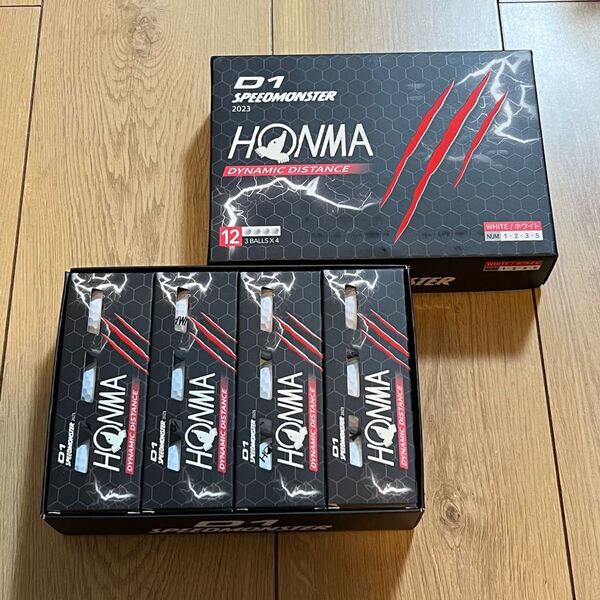 HONMA ホンマ 本間 D1 2ダース 2023年モデル ホワイト ゴルフボール SPEEDMONSTER スピードモンスター