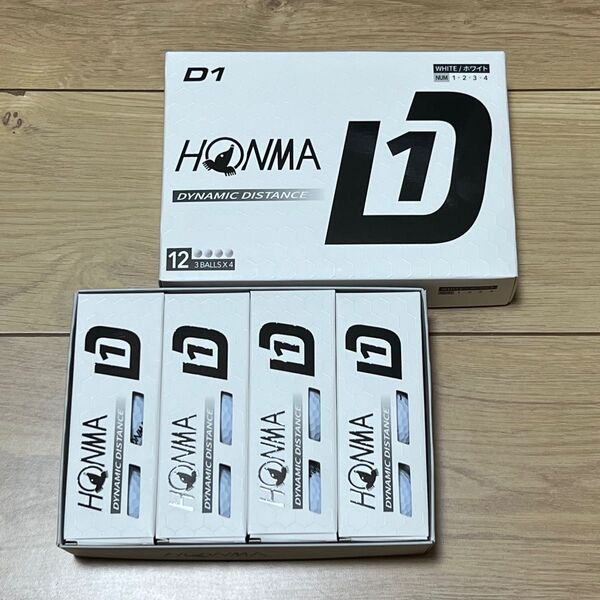 HONMA ホンマ 本間 D1 2ダース 2024年モデル ホワイト ゴルフボール